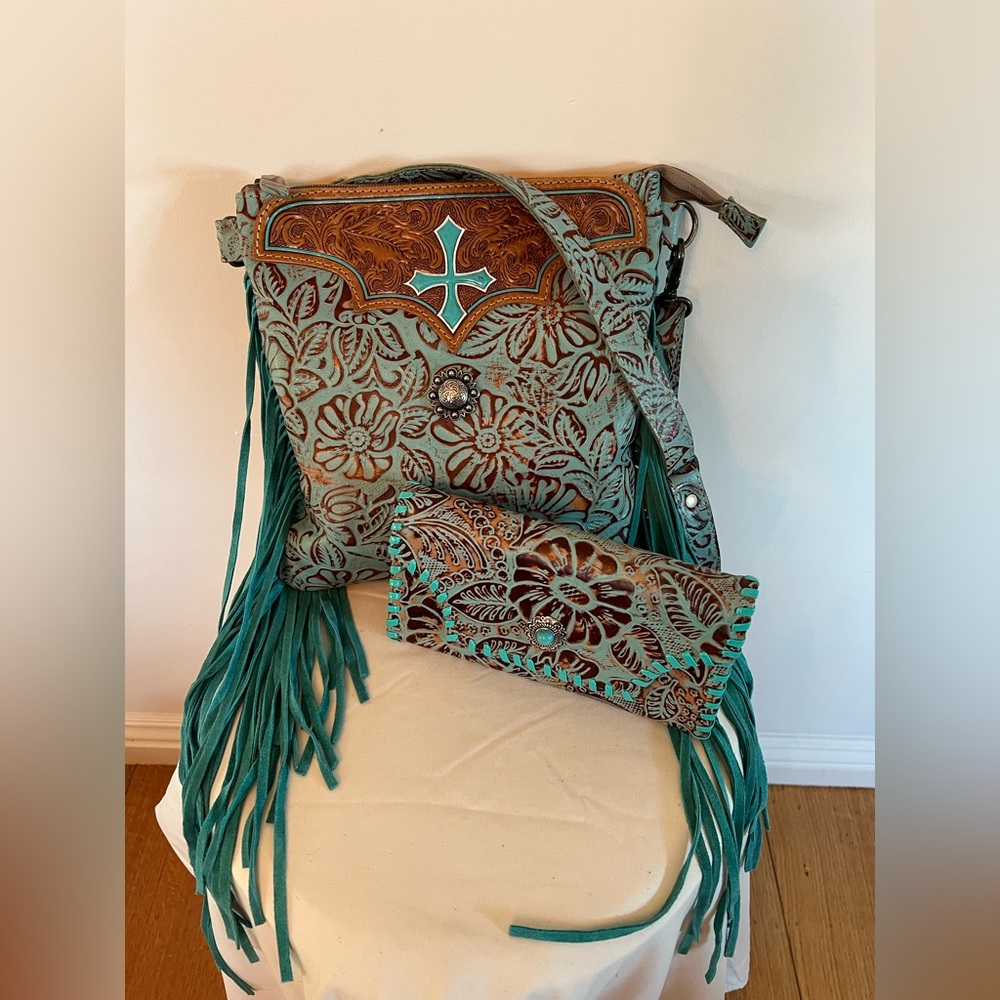 NWT Real Leather purse and wallet